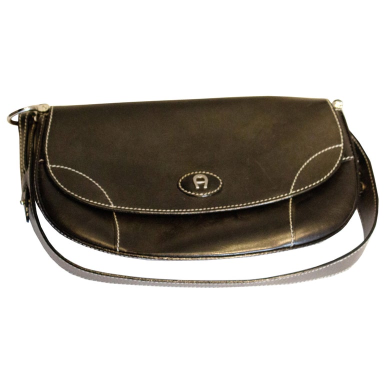 Black Leather Bag by Etienne Aigner For Sale at 1stDibs | etienne aigner  black leather purse