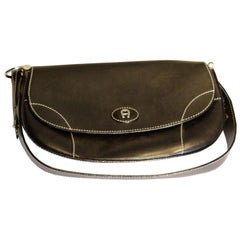 Used Black Leather Bag by Etienne Aigner