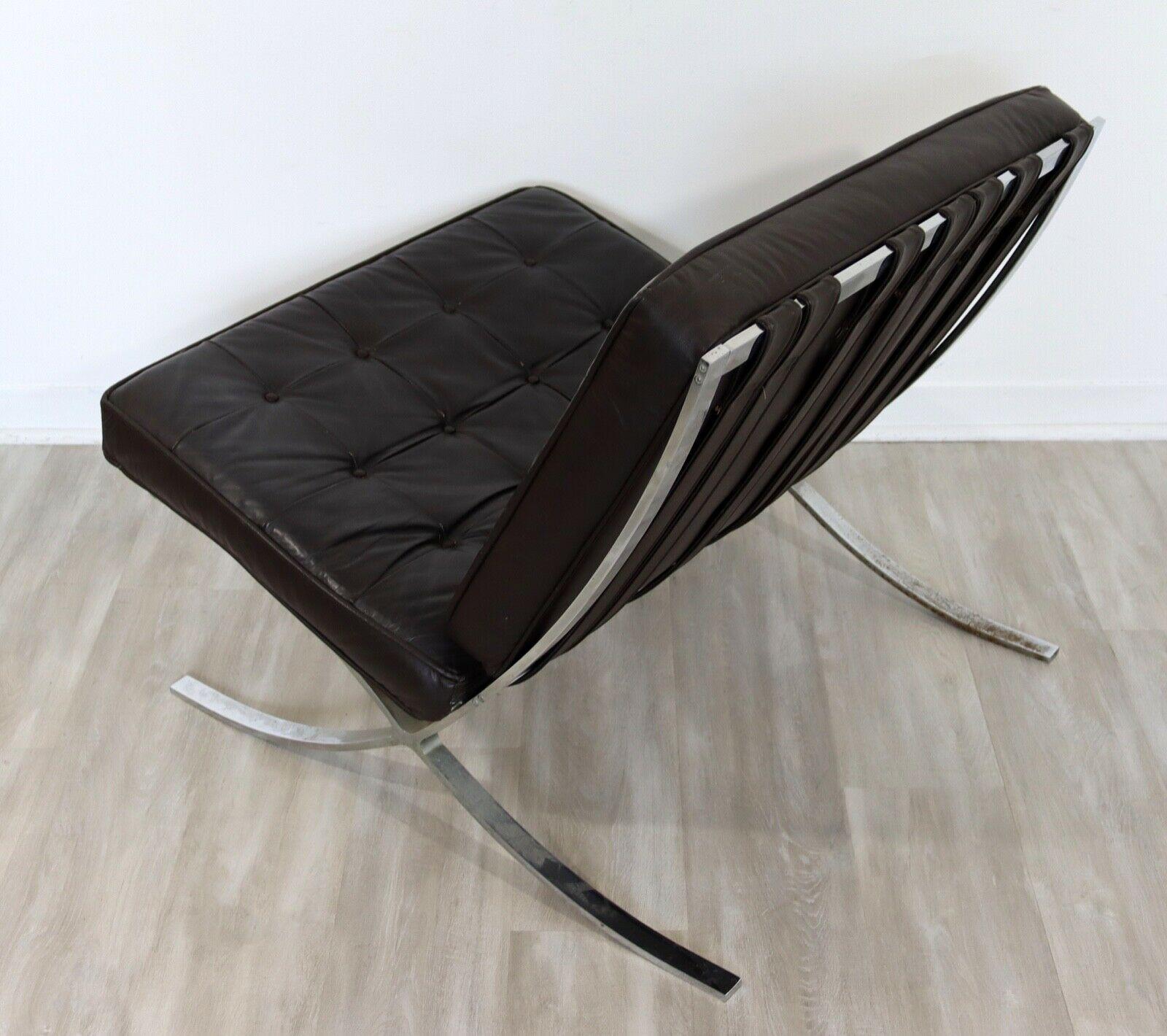Late 20th Century Black Leather Barcelona Chair on Chrome Base by Selig, Italy