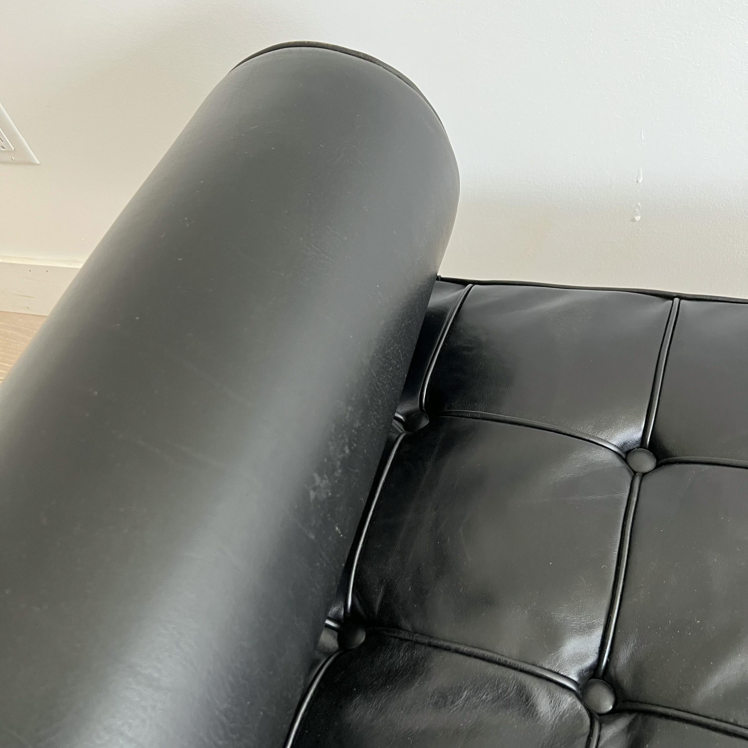 Barcelona-Tagesbett aus schwarzem Leder von Mies Van Der Rohe für Knoll im Angebot 7