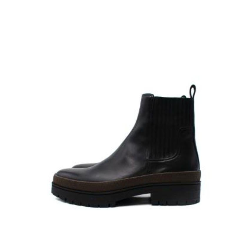 Botas Chelsea Hermes Barque Cuero Negro - Talla 44 Rojo en venta
