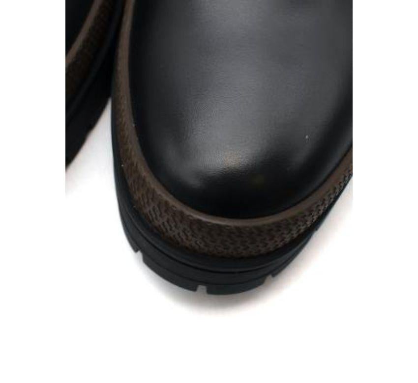 De las mujeres Botas Chelsea Hermes Barque Cuero Negro - Talla 44 en venta