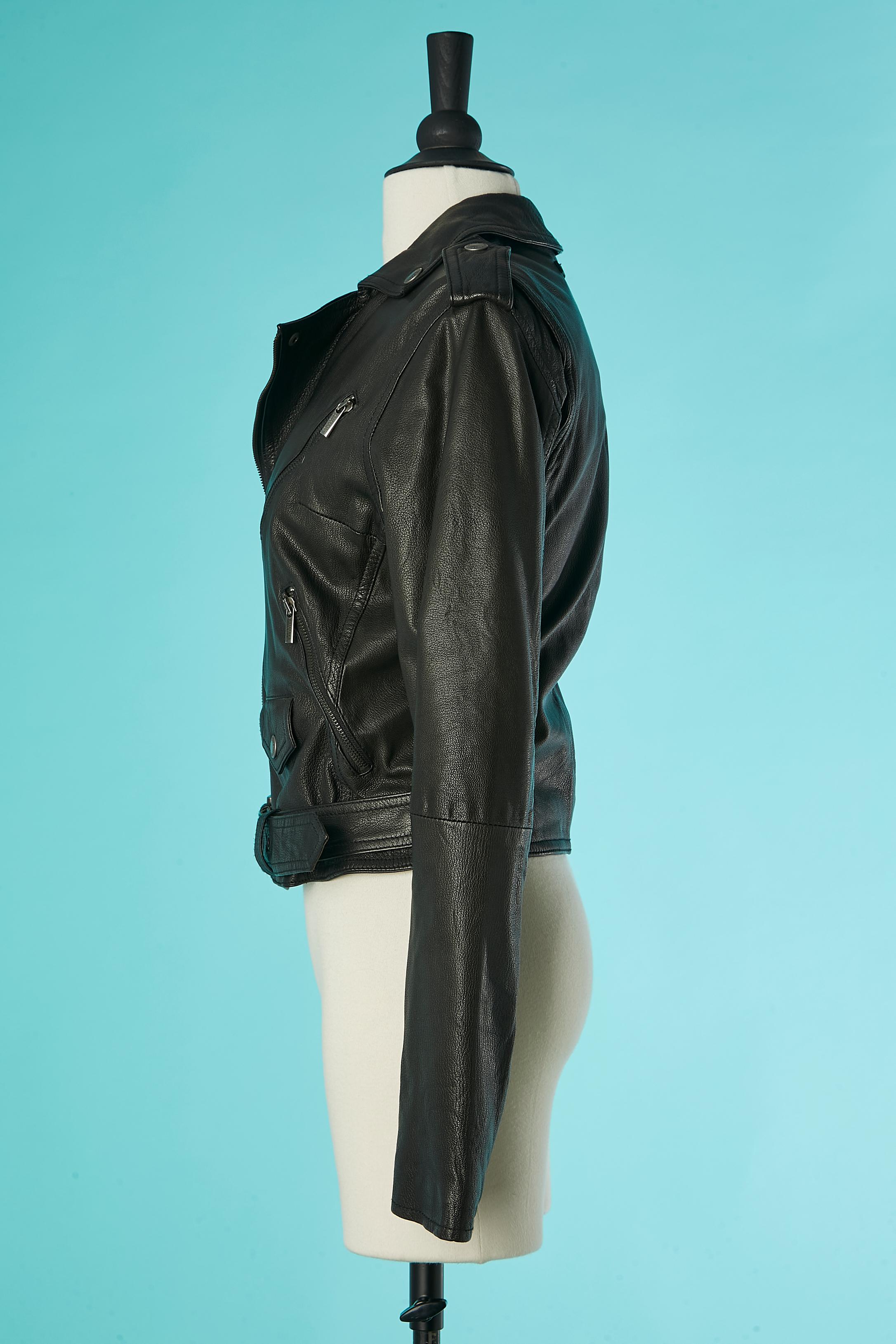 Black leather biker jacket Jean-Paul Gaultier Jean's  For Sale 1