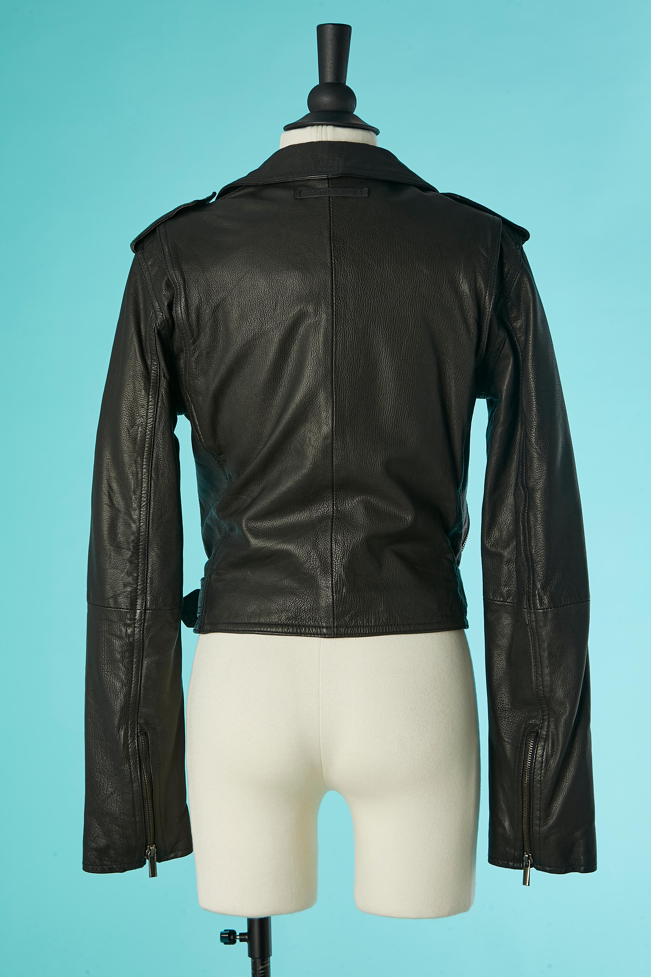 Black leather biker jacket Jean-Paul Gaultier Jean's  For Sale 2