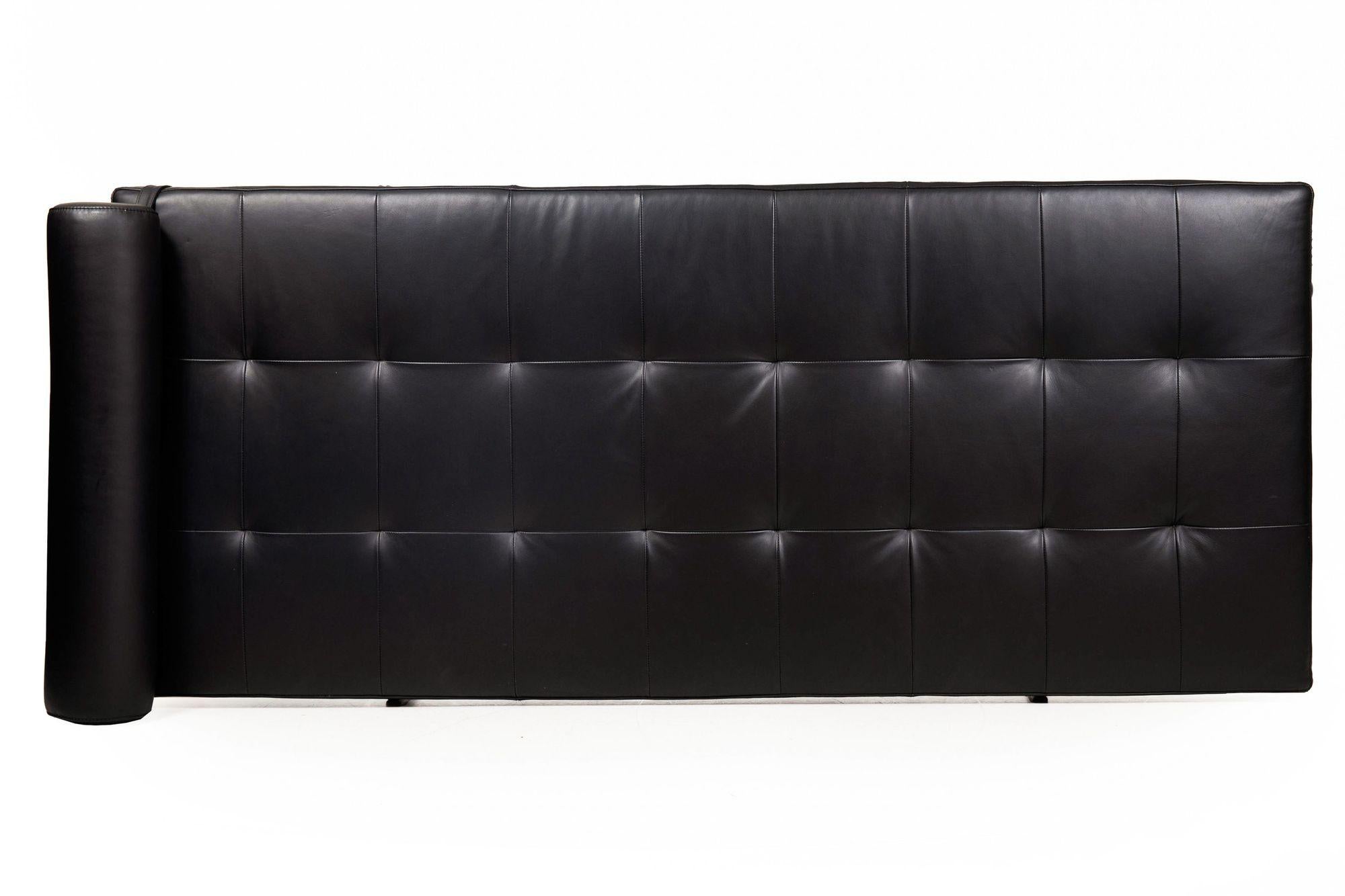 Black Leather Brass “Twelve Daybed” by Massimo Castagna for Gallotti & Radice 6