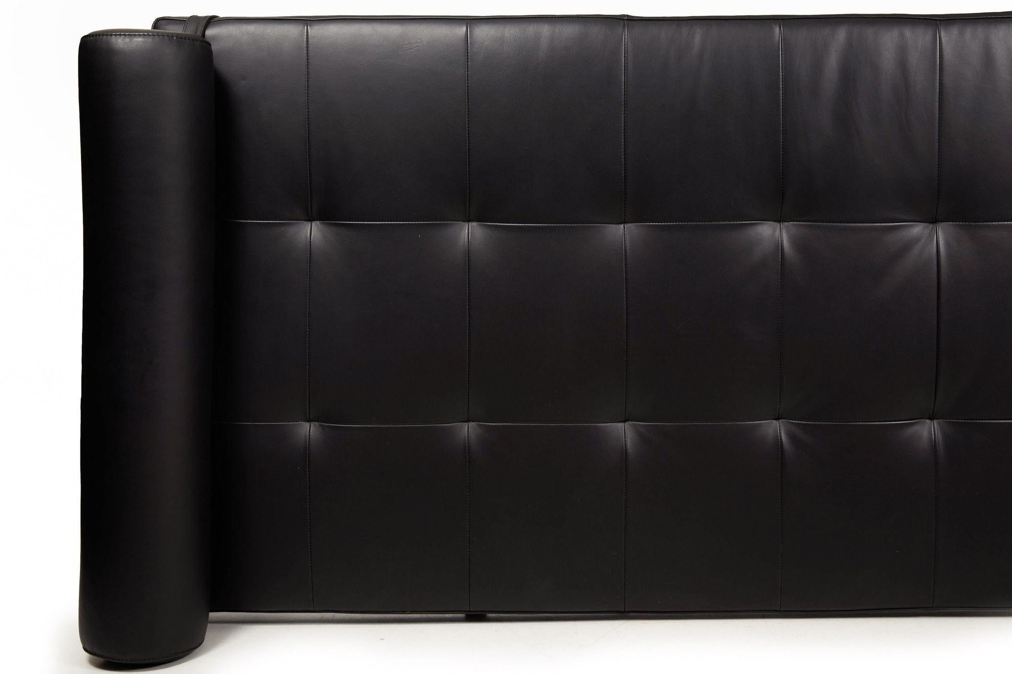 Black Leather Brass “Twelve Daybed” by Massimo Castagna for Gallotti & Radice 13