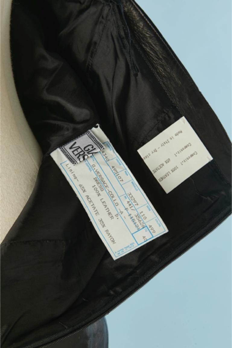 Black leather bustier dress Gianni Versace For Sale 2