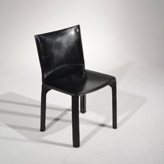 Black Leather "Cab" Chair by Mario Bellini for Cassina