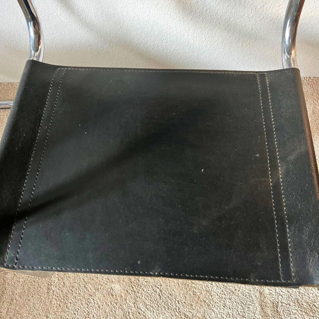 Black leather chair in the style of Mart Stam & Marcel Breuer, 1980s 1