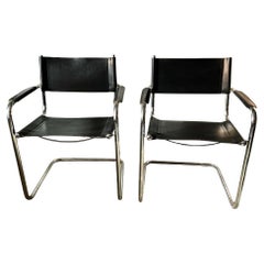 Black leather chair in the style of Mart Stam & Marcel Breuer, 1980s