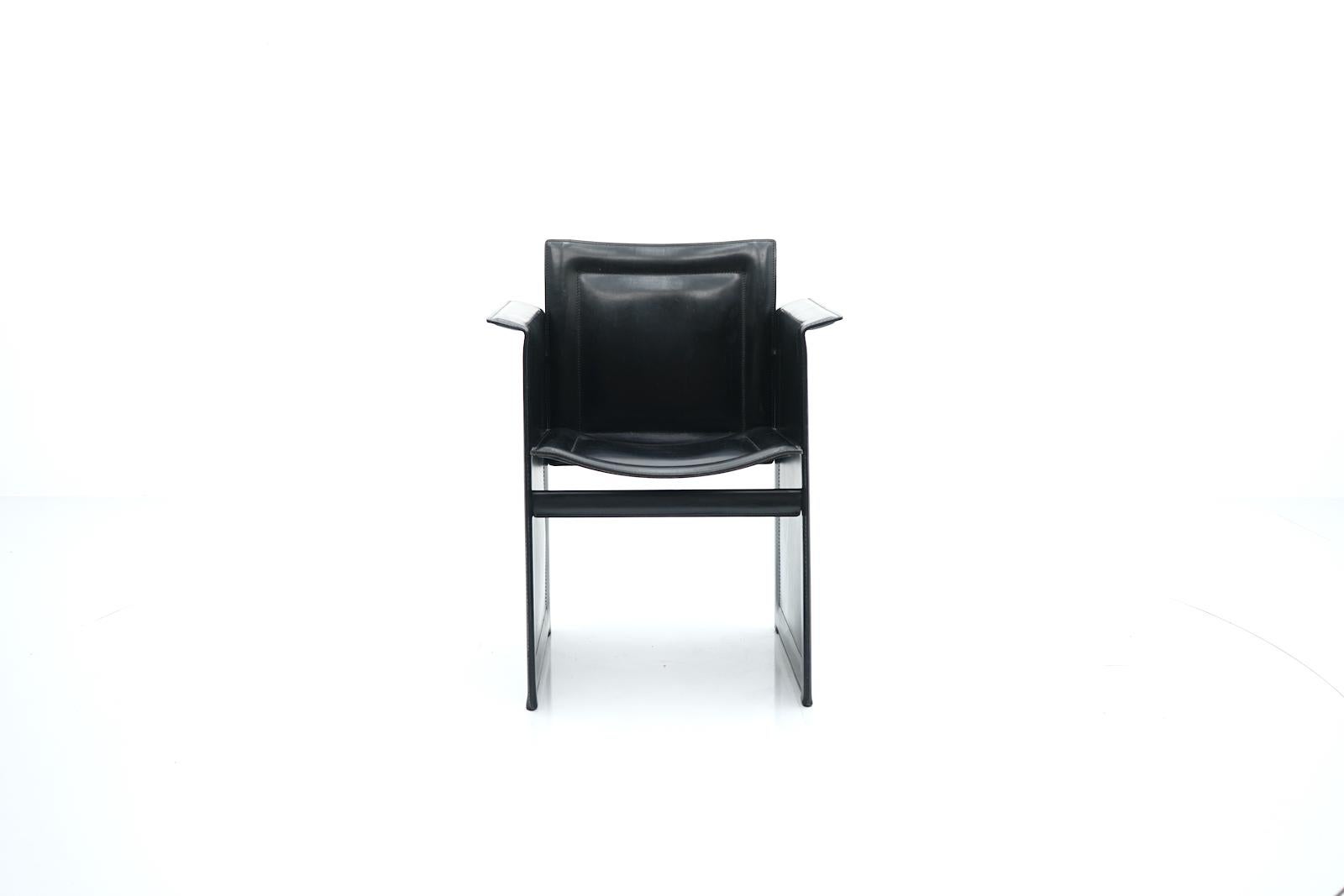 Solaria Armchair made b Arrben Italy 1980s in black leather.
Measures: H 86 cm, W 64 cm, D 52 cm, SH 45 cm.
Good condition with very nice patina.

Details

Creator: Arrben (Designer)
Period: 1980s
Color: black
Style: Post Modern
Place of