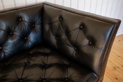 Black Leather Chesterfield Armchair Corner Salon Moschino Haslam Country House