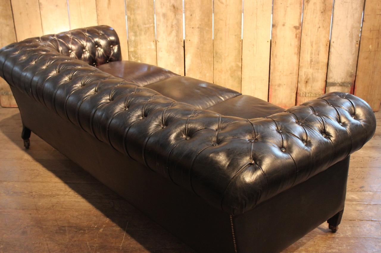 Black Leather Chesterfield Sofa 2