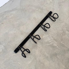 Black Leather Coat Rack, Jacques Adnet, 1950s France