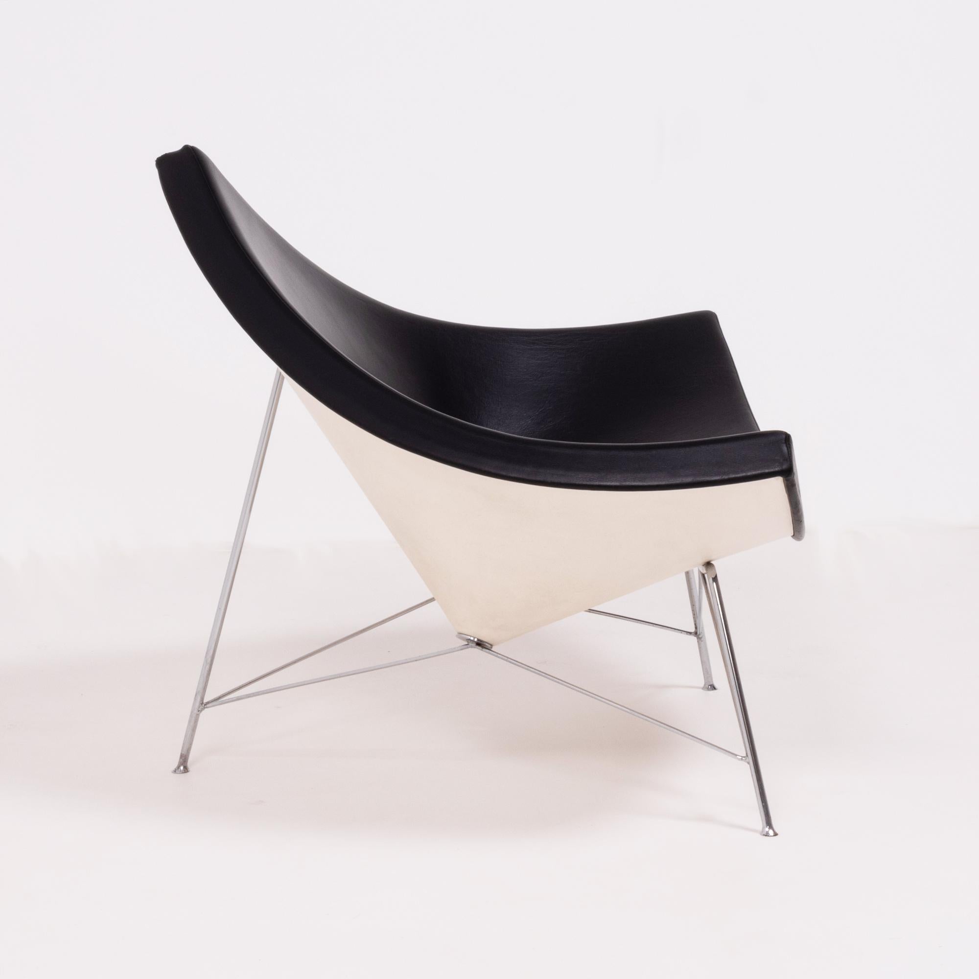 French Black Leather Coconut Chair by George Nelson for Vitra, 2003