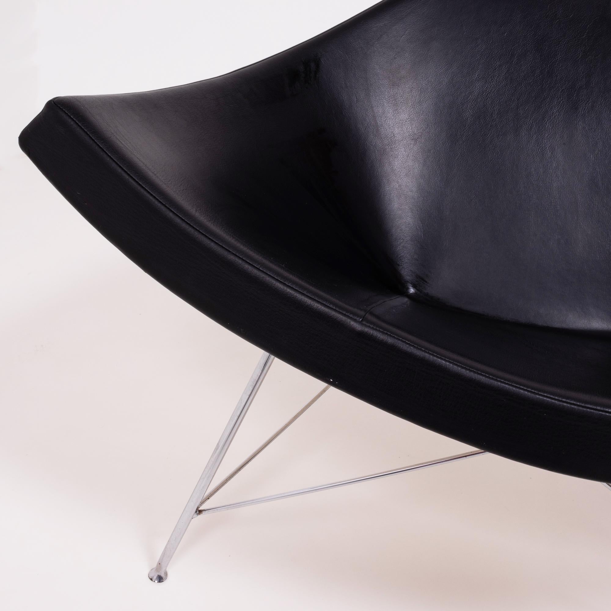 Black Leather Coconut Chair by George Nelson for Vitra, 2003 2