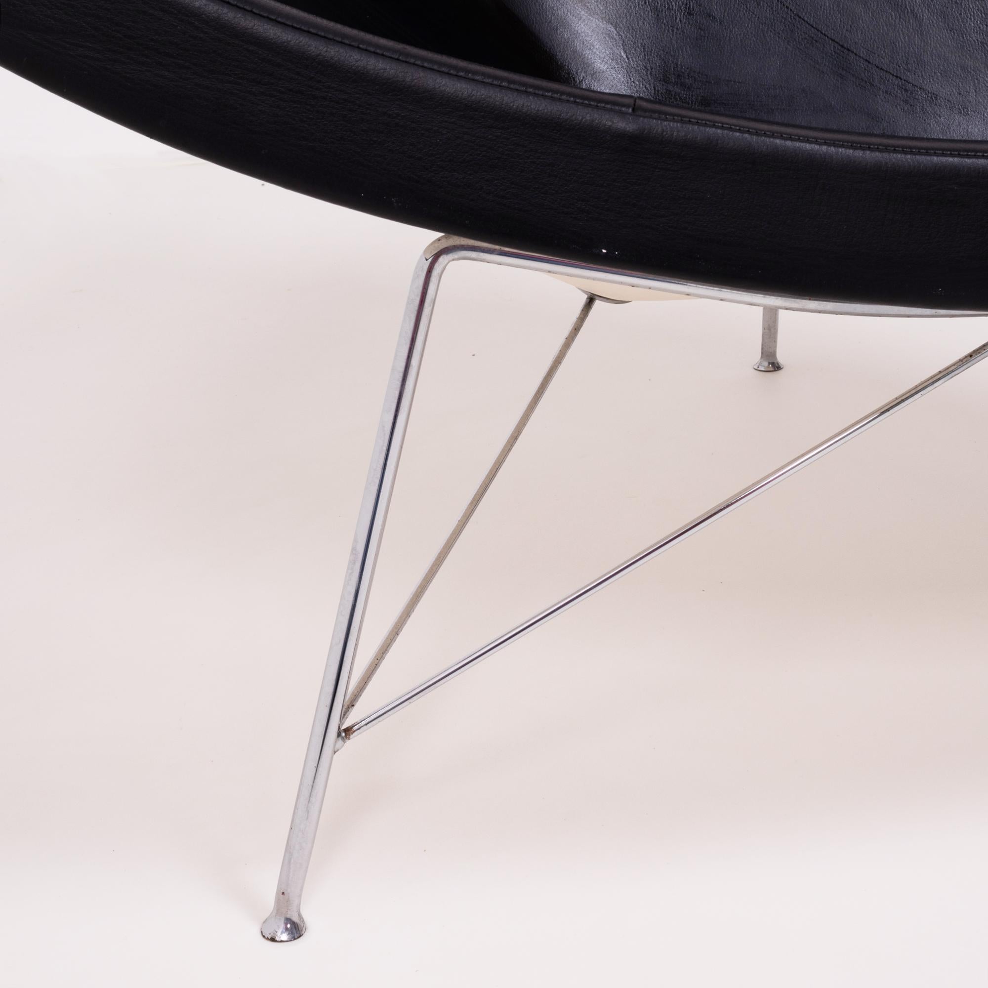 Black Leather Coconut Chair by George Nelson for Vitra, 2003 3