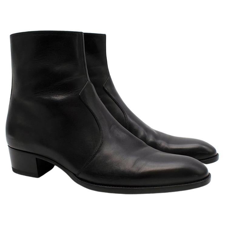 Black Leather Cole Boots For Sale