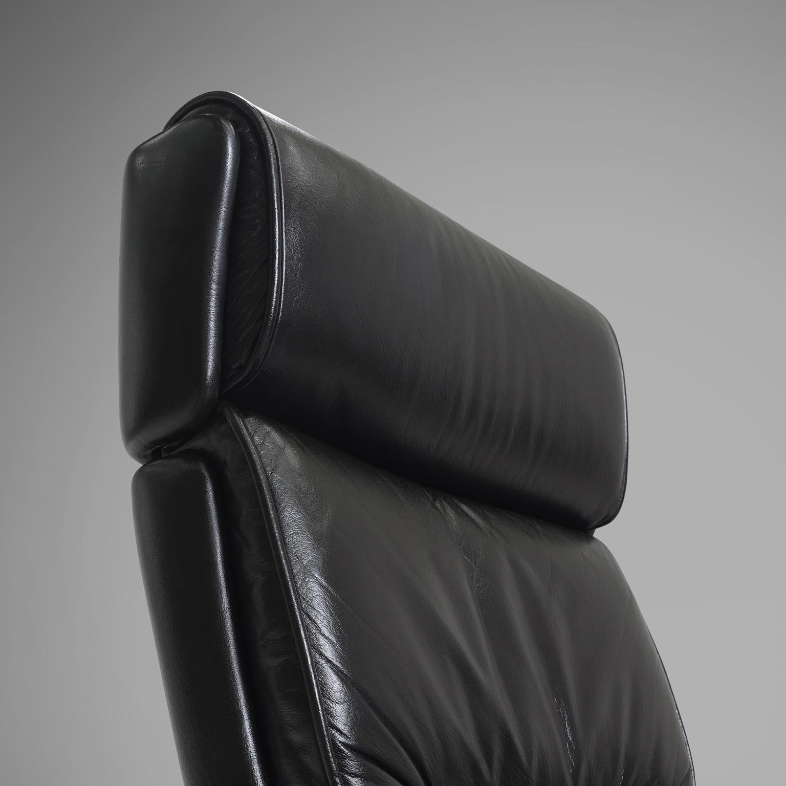Black Leather Conference Chair  For Sale 1