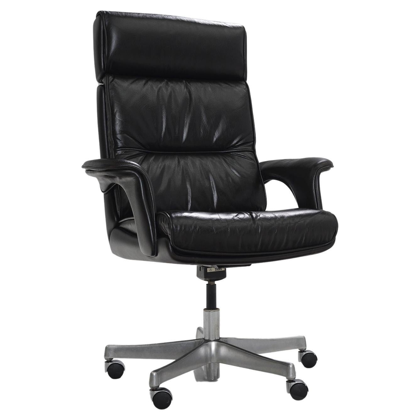 Black Leather Conference Chair  For Sale