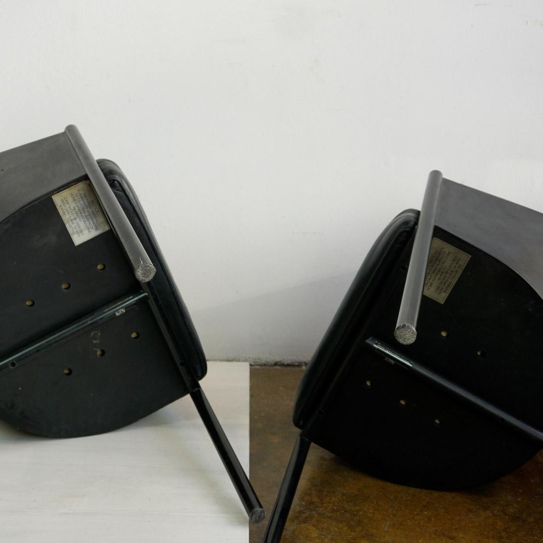 Black Leather Costes Chairs by Philippe Starck For Sale 5