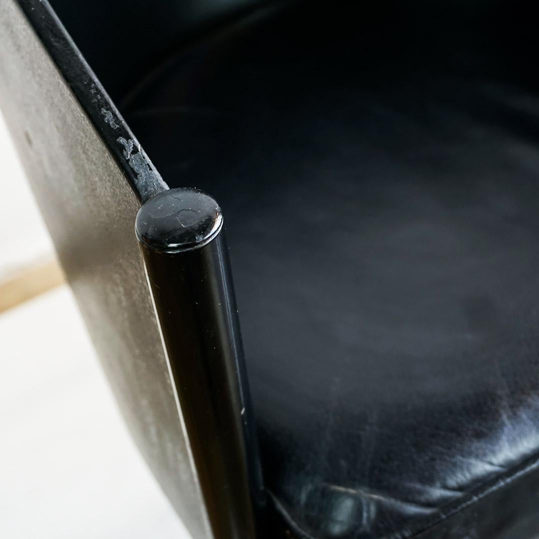 Italian Black Leather Costes Chairs by Philippe Starck For Sale