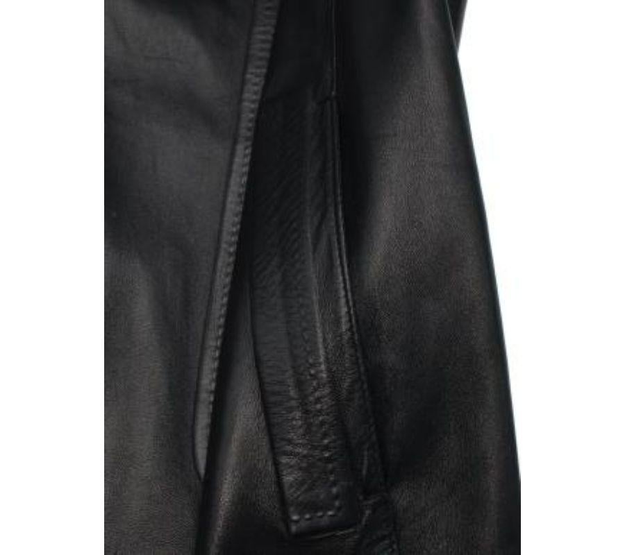 Women's Prada Black Leather Cropped Biker Jacket - S For Sale