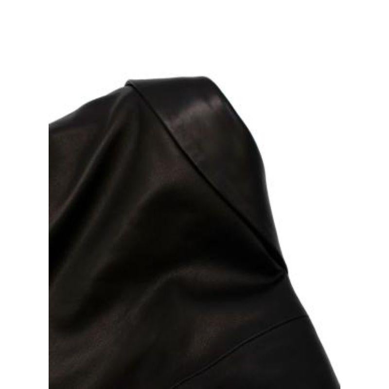 Black Leather Cropped Blazer In Excellent Condition For Sale In London, GB