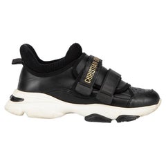 Black Leather D-Wander Trainers Size IT 38