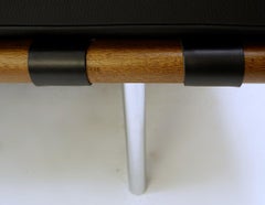 Black Leather Daybed Model "Barcelona" by Ludwig Mies van der Rohe for Knoll