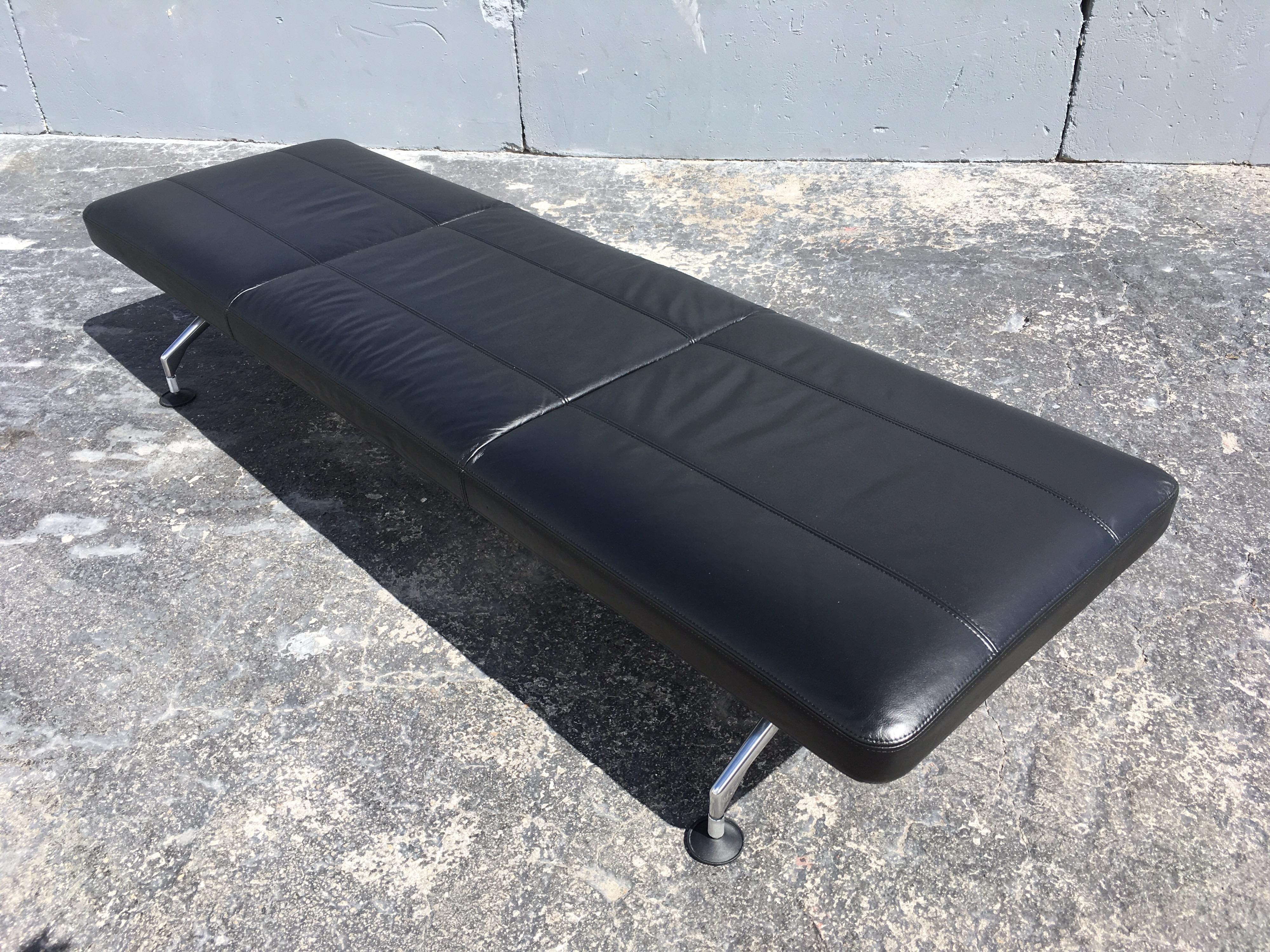 Black Leather Daybed or Bench by Antonio Citterio for Vitra In Good Condition In Miami, FL