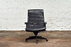 Schreibtischstuhl aus schwarzem Leder von Richard Sapper für Knoll Inc/Knoll Intl, Frankreich 1992