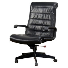 Used Black Leather Desk Chair by Richard Sapper for Knoll Inc/Knoll Intl, France 1992