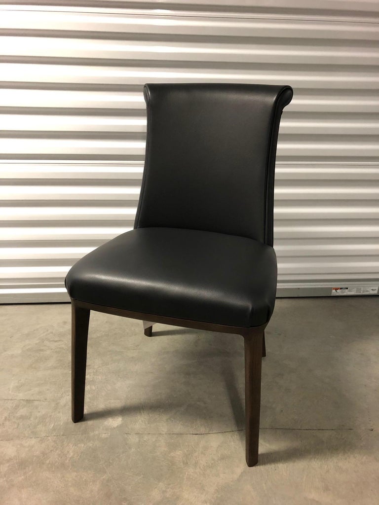 Black Leather Diva Dining Chair, Poltrona Frau For Sale at 1stDibs