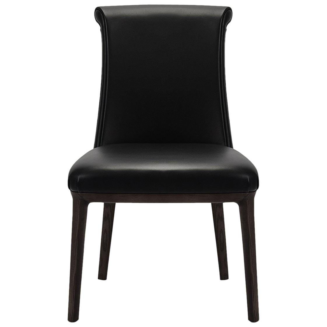 Black Leather Diva Dining Chair, Poltrona Frau For Sale at 1stDibs
