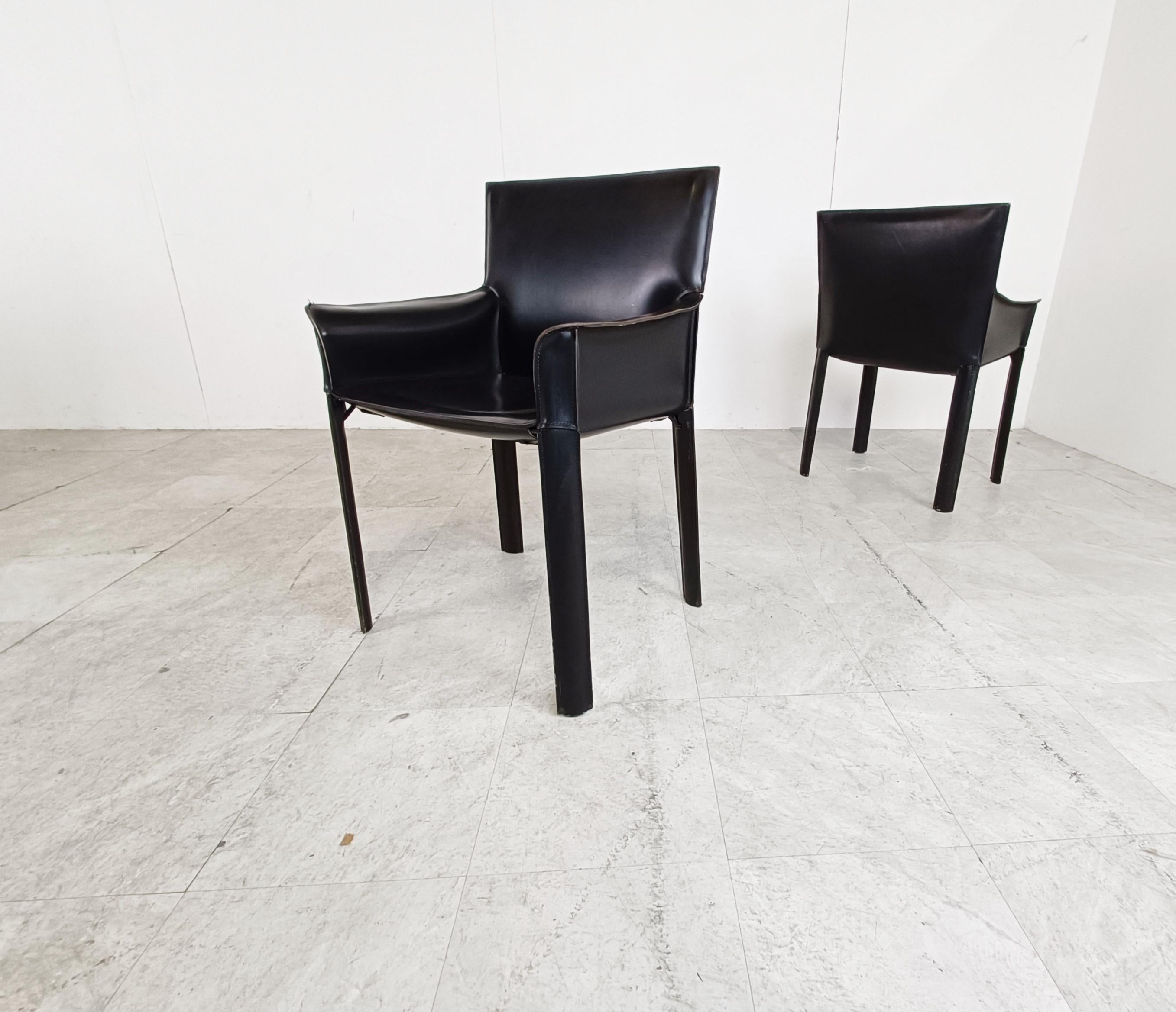Black Leather Dining Chairs by De Couro Brazil, 1980s - Set of 8 4