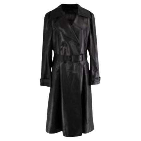Fall 2003 Prada Runway Documented Ostrich Textured Suede Leather Coat w Belt