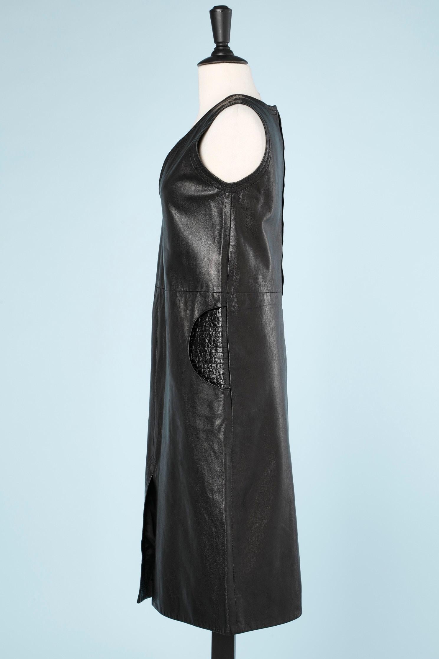 Women's Black leather dress Pierre Cardin For Sale