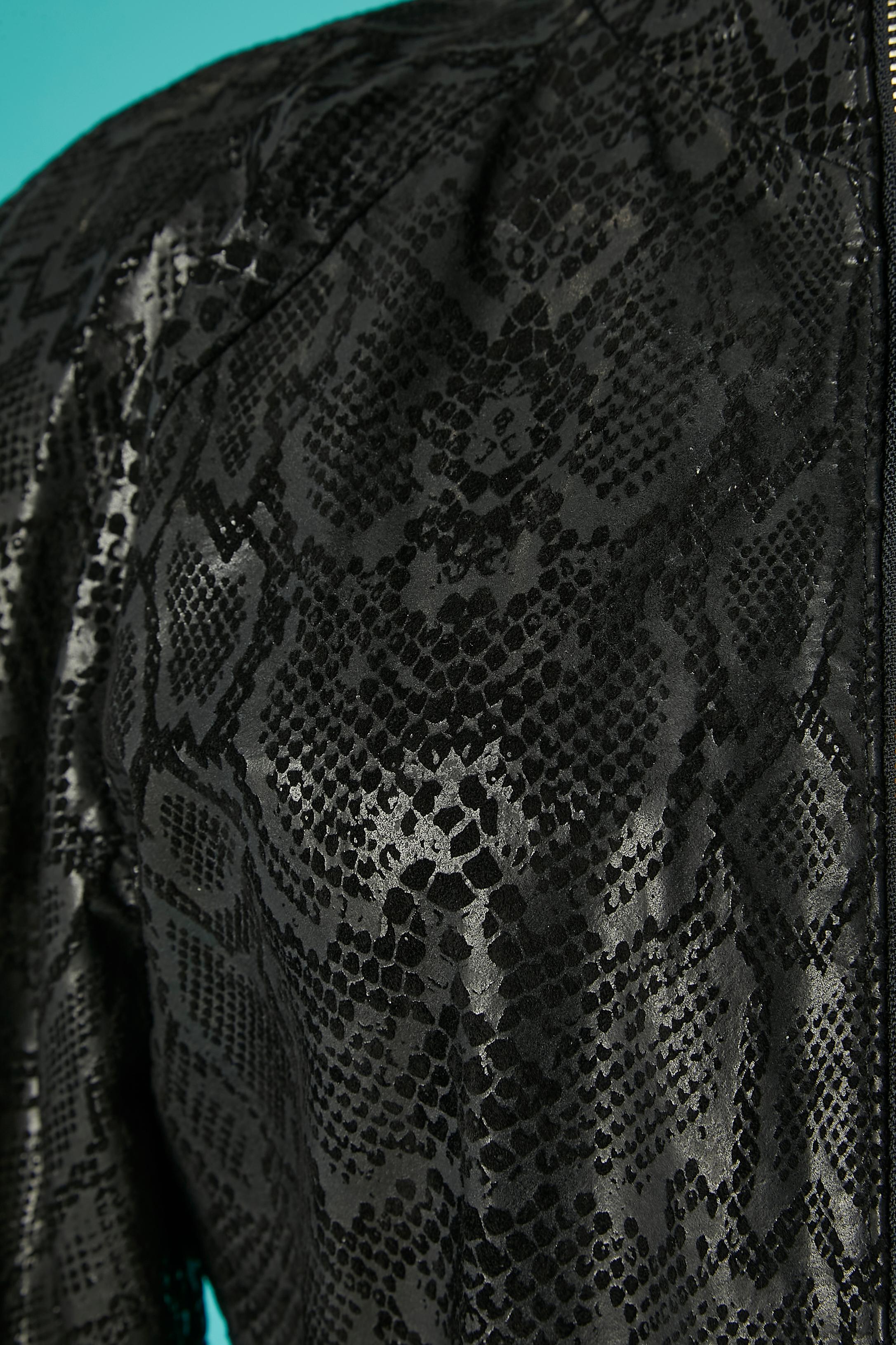 Schwarzes Lederkleid mit Pythonmuster Michael Hoban North Beach Leather  im Zustand „Hervorragend“ im Angebot in Saint-Ouen-Sur-Seine, FR