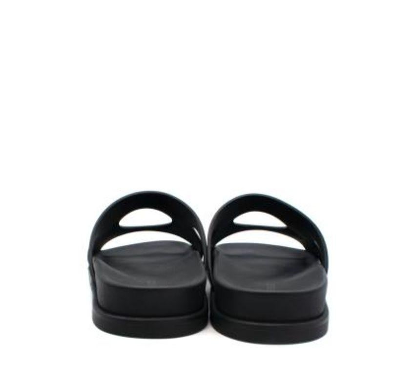 Hermes Black Leather Edith Cut-Out Sandals - 39 For Sale 2