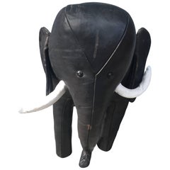 Vintage Black Leather Elephant by Dimitri Omersa
