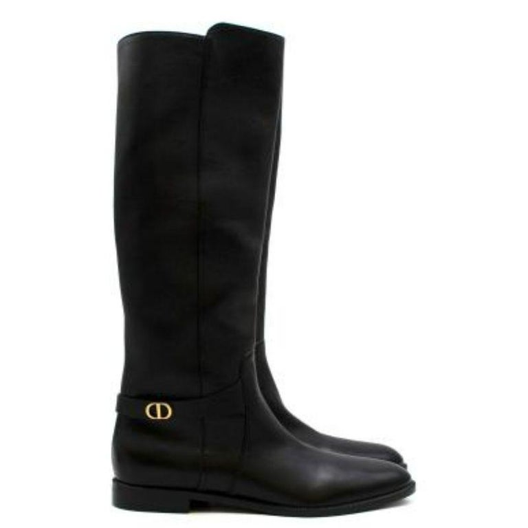 black leather Empreinte long riding boots For Sale at 1stDibs