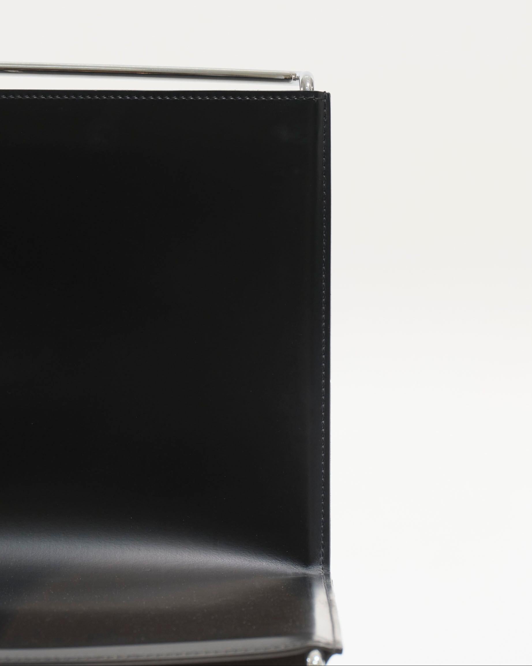Silla Fil de cuero negro, Pascal Mourgue, década de 1990 en venta 5