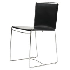 Silla Fil de cuero negro, Pascal Mourgue, década de 1990