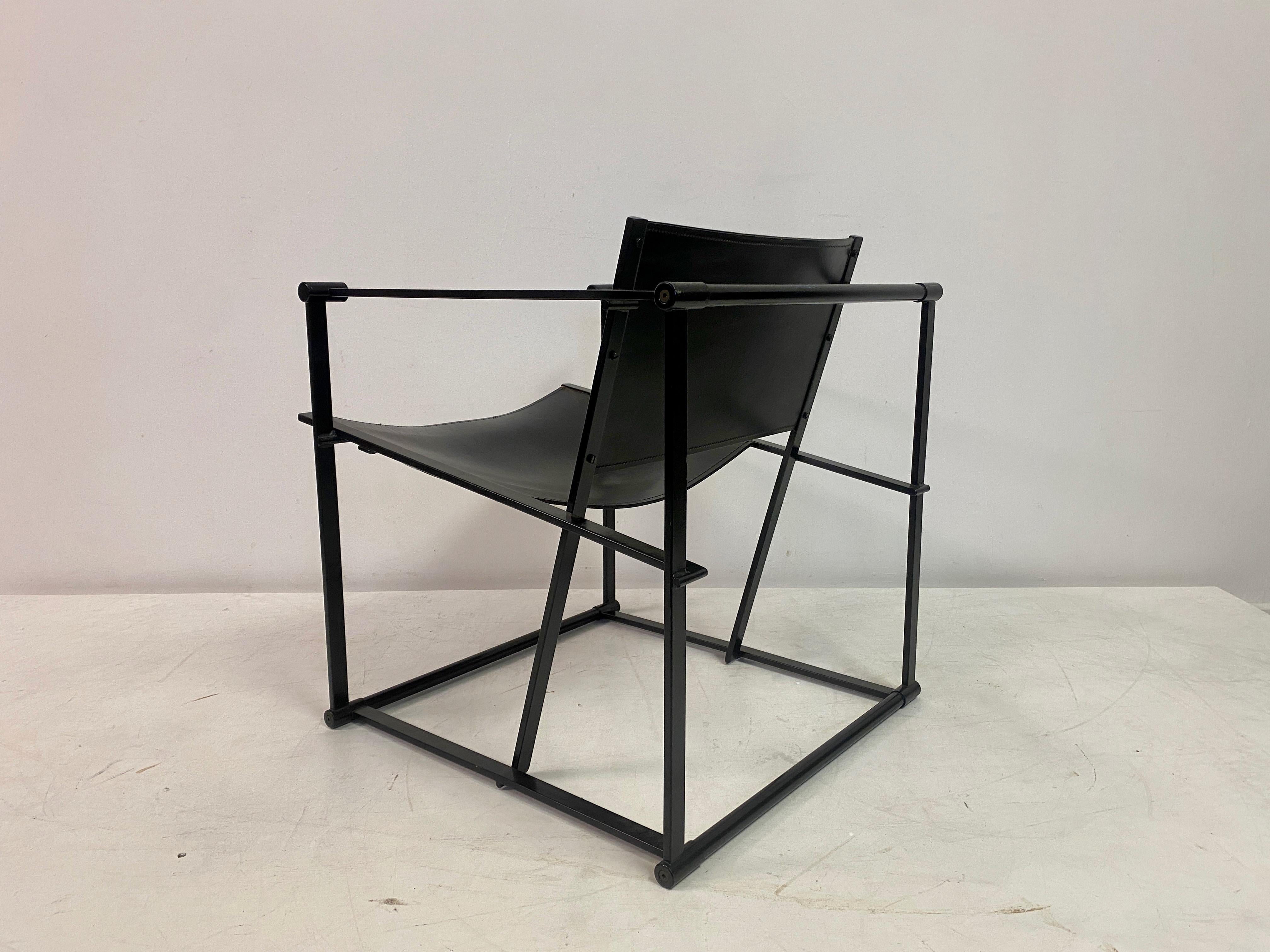 Black Leather FM62 Chair And Table For Pastoe by Radboud van Beekum For Sale 2