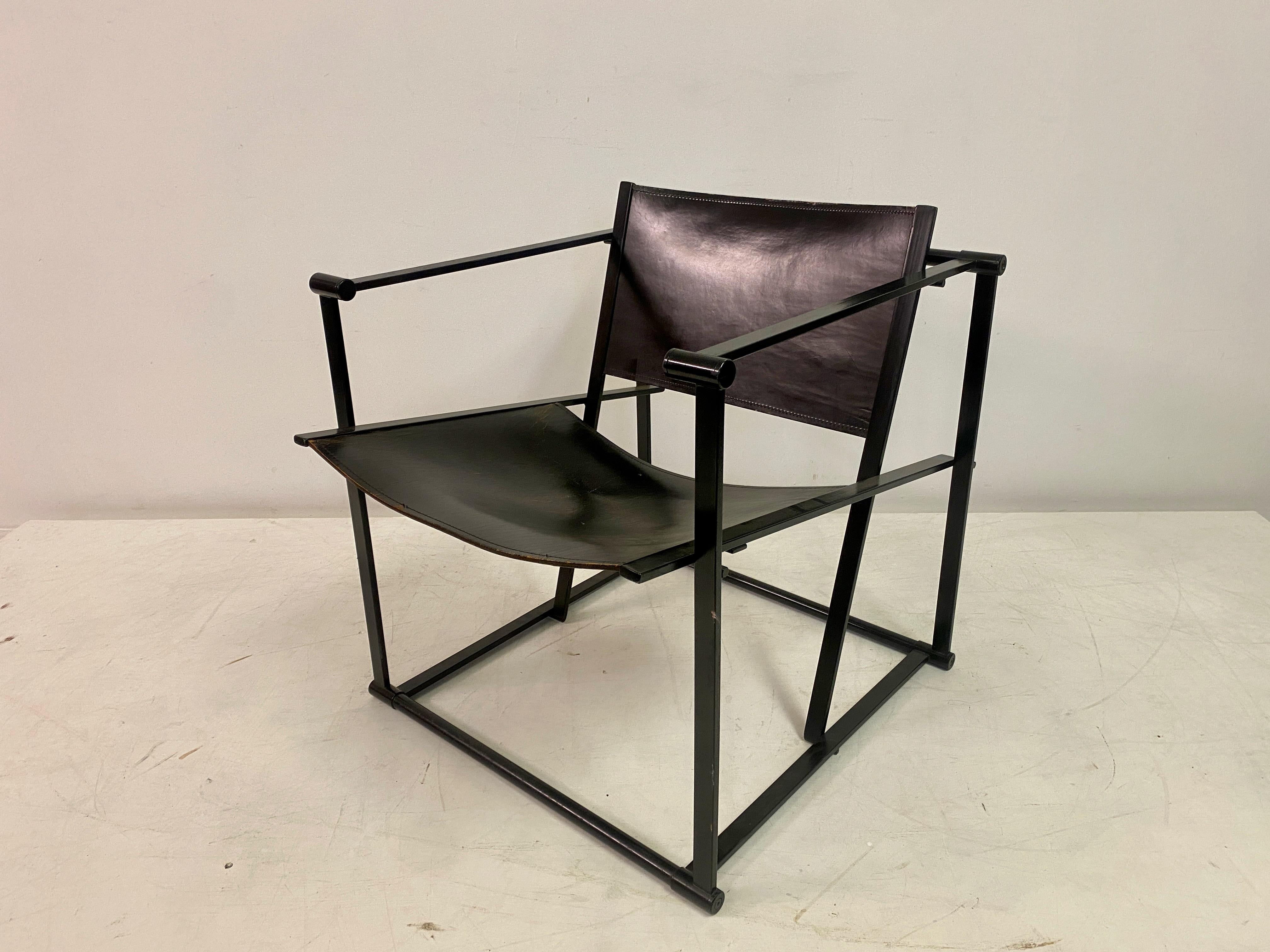 Black Leather FM62 Chair And Table For Pastoe by Radboud van Beekum For Sale 3