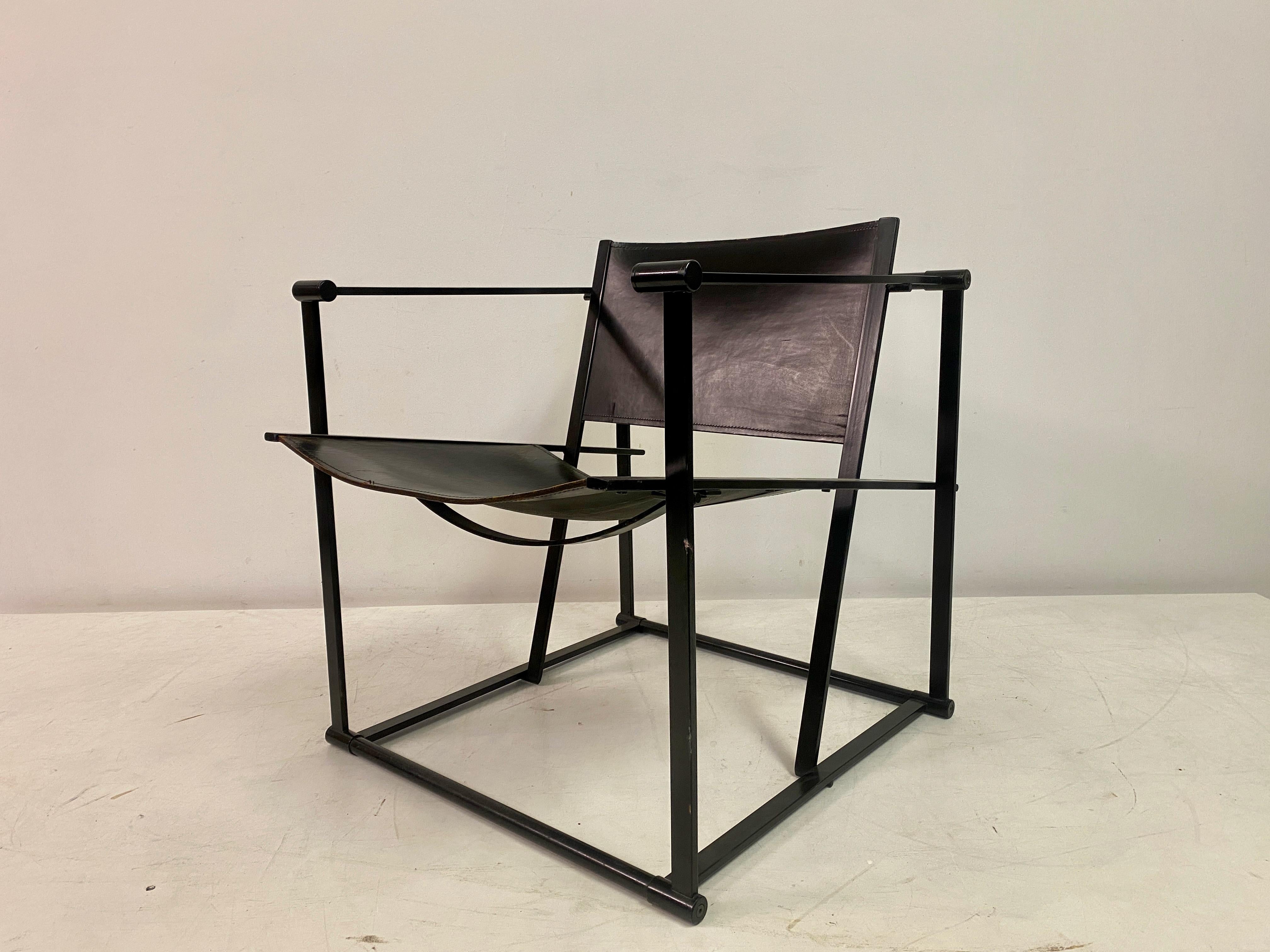 Black Leather FM62 Chair And Table For Pastoe by Radboud van Beekum For Sale 4