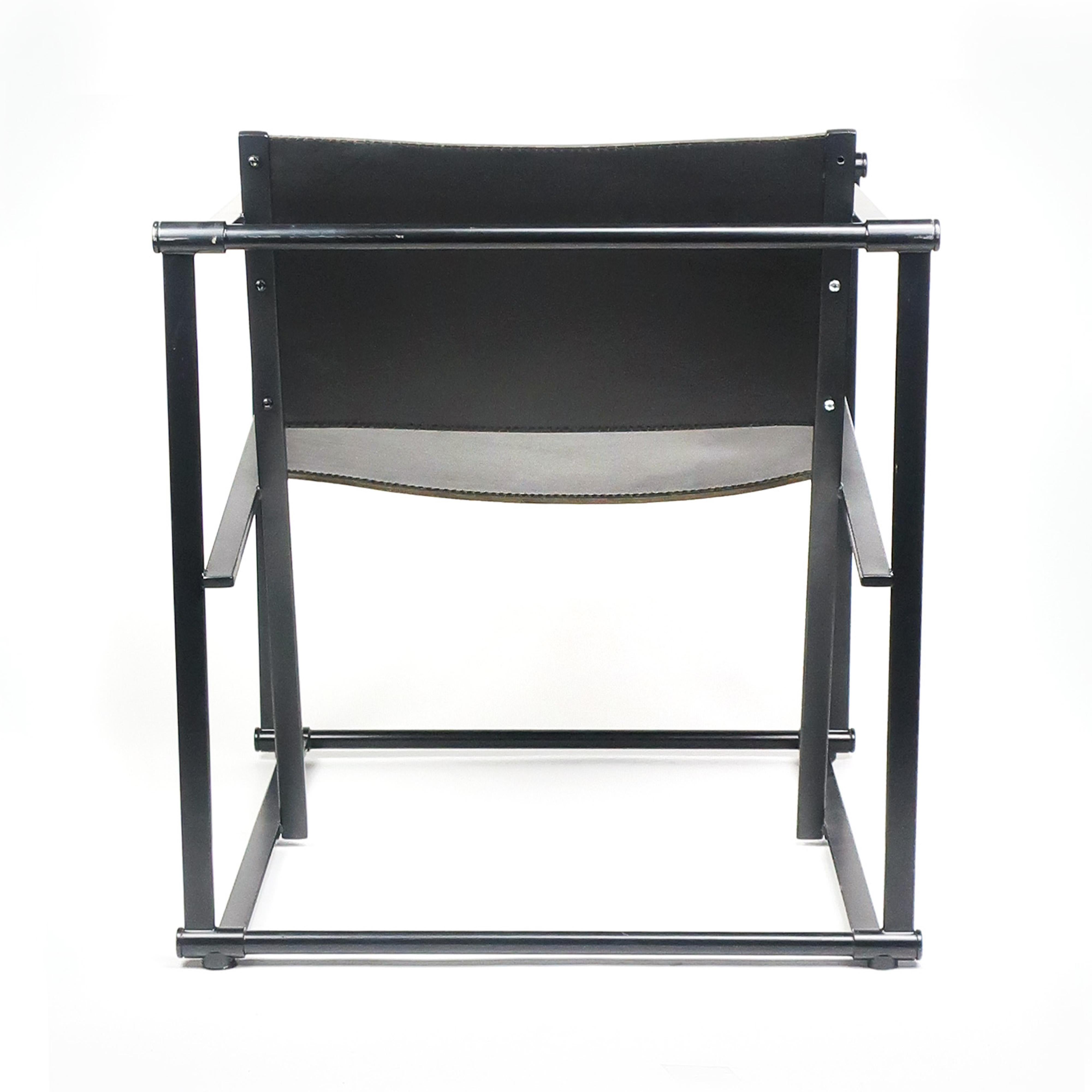 Black Leather FM62 Cube Chair by Radboud Van Beekum for Pastoe In Good Condition In Brooklyn, NY