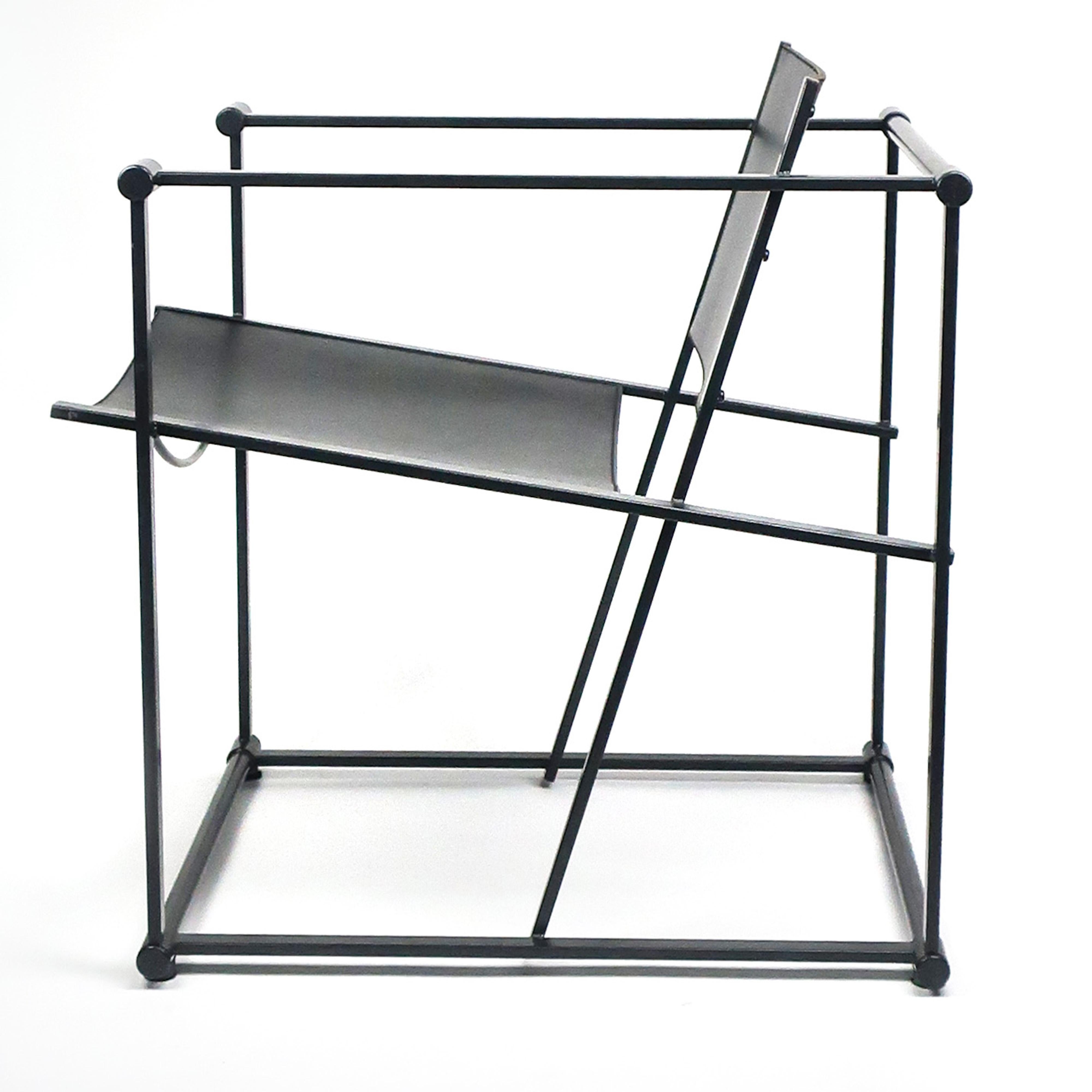 20th Century Black Leather FM62 Cube Chair by Radboud Van Beekum for Pastoe