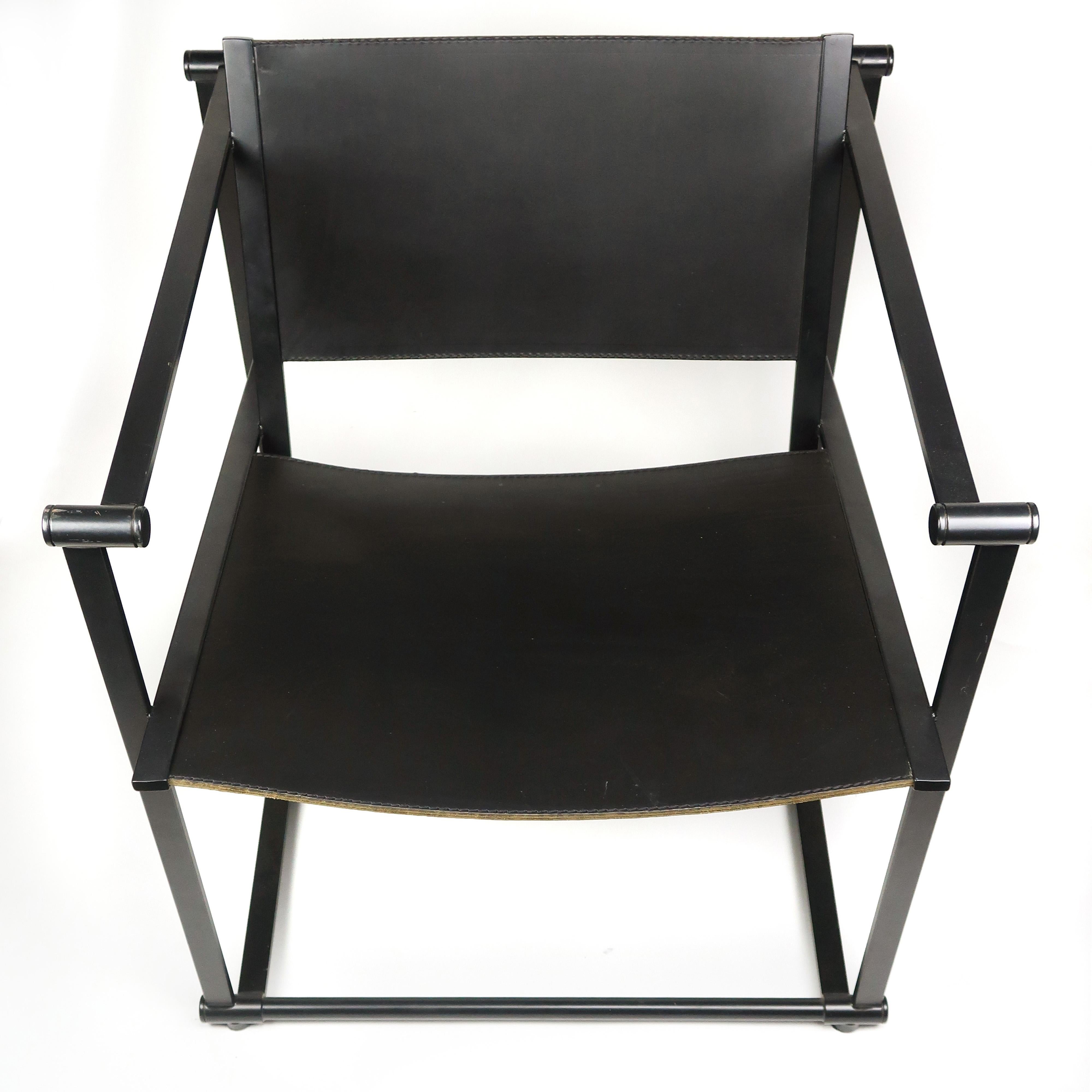 Metal Black Leather FM62 Cube Chair by Radboud Van Beekum for Pastoe